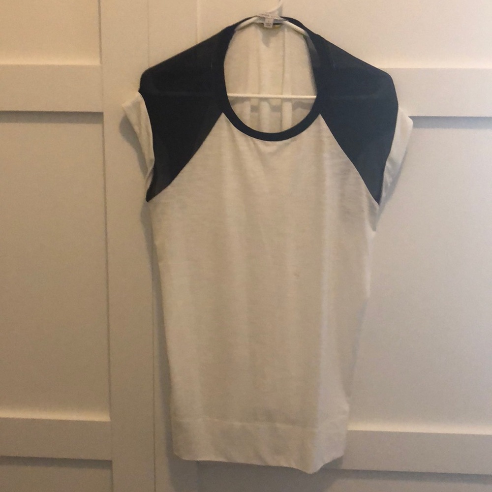 Black and white sheer top